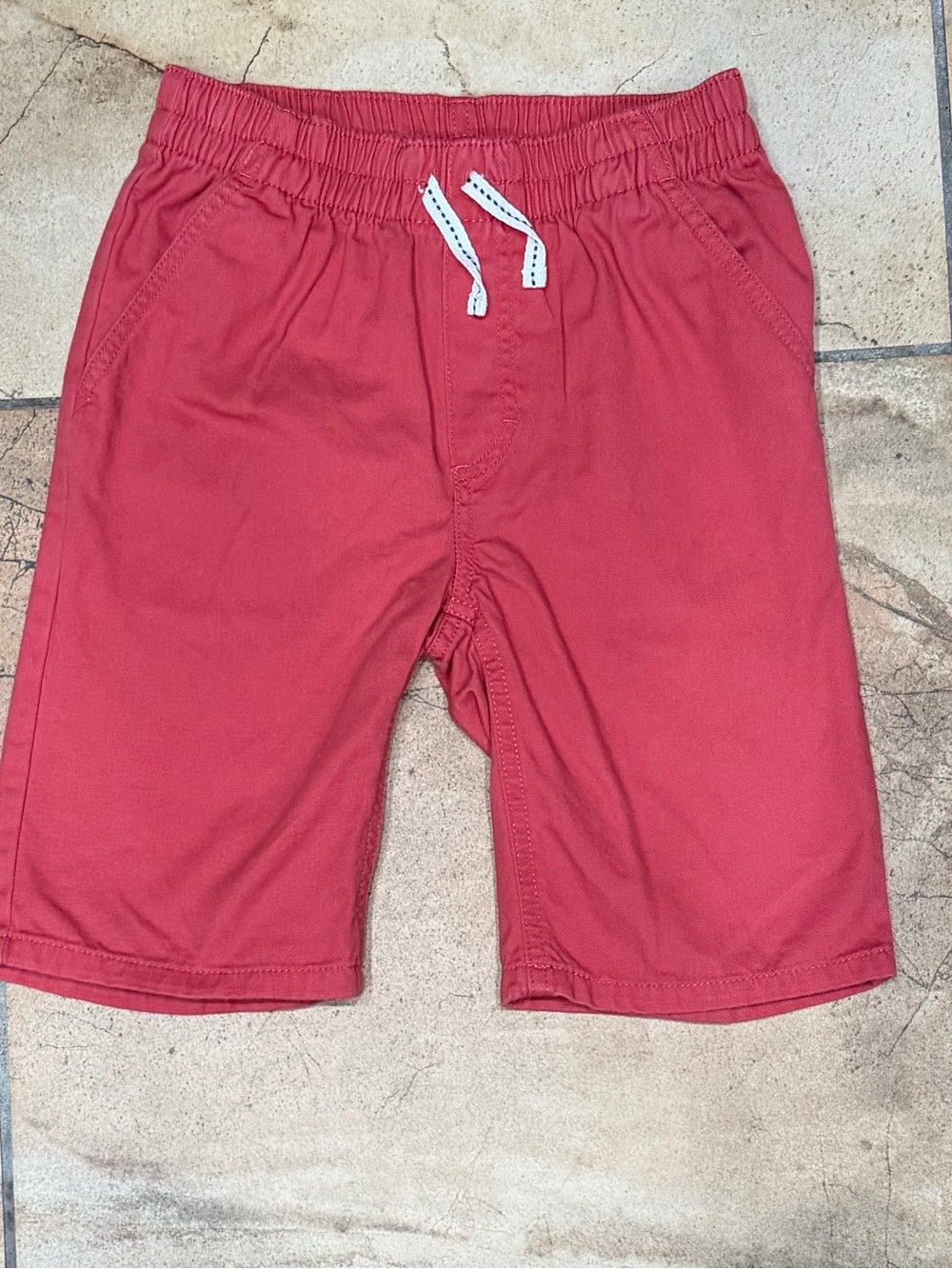 Nautica Boys Red Elastic-Waist Drawstring Shorts